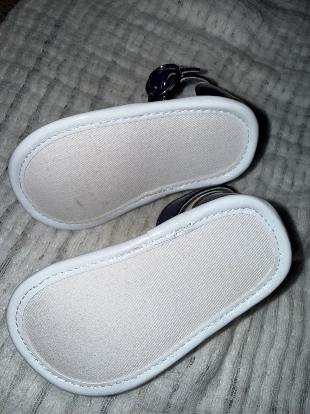 Janie and Jack Navy and White Patent Mary Janes